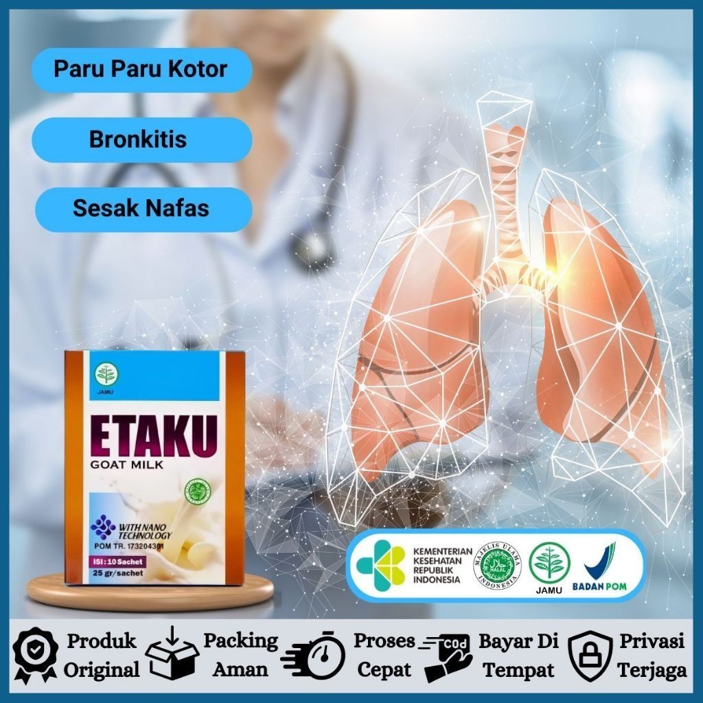 

Flashsale Etaku Disc 1 Box 45% Susu Etawa | Susu Etaku Untuk Kesehatan Paru , Nyeri Dada , Pneumonia , TBC , Asma | Obat Sesak Nafas , Susu Pembersih Paru Paru Perokok , Batuk - Walatra Etaku Goat Milk