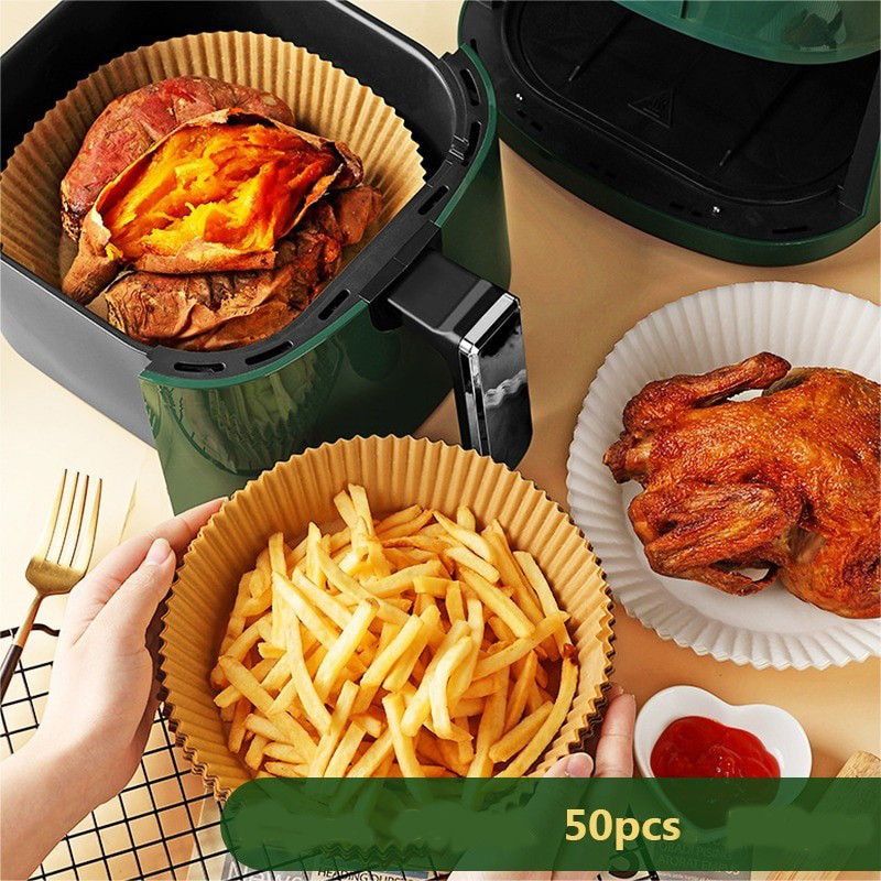 {50lbr} KERTAS ALAS FRYER kertas tahan minyak aks baking paper kertas penyerap minyak air fryer pape