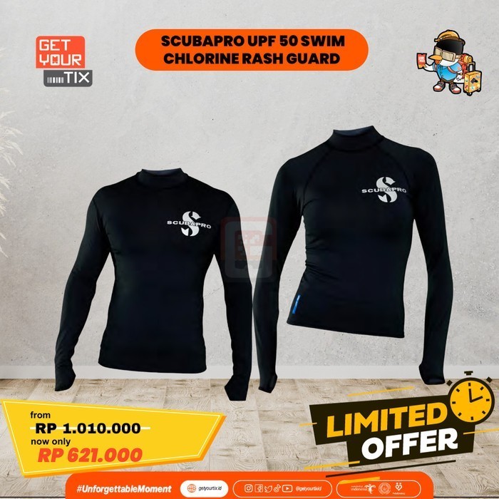 Scubapro UPF Swim Chlorine Resistant Rash Guard Scuba Diving - Atasan