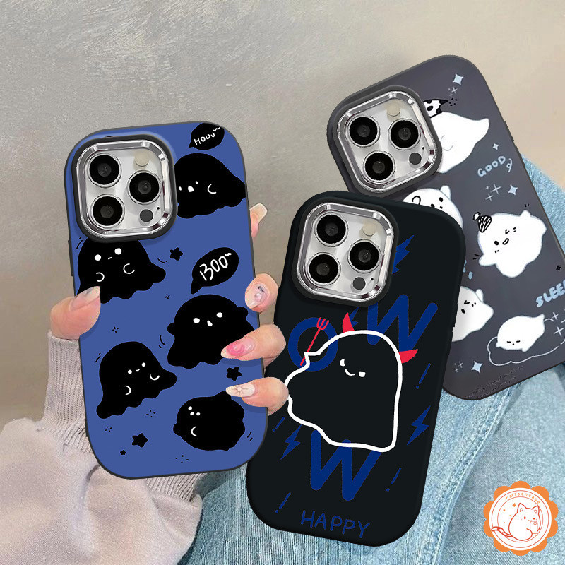 Casing Monster Kecil Trident Keren Pasangan Lucu Sampul Bintang Hantu Kecil Bahagia Kompatibel Untuk