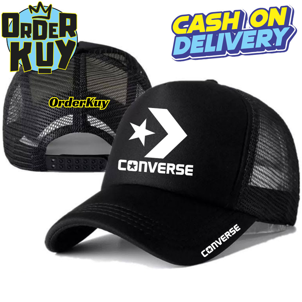 OrderKuy Topi Trucker KONVERSE - Topi Distro KONVERSE Logo - Topi KONVERSE Premium - Topi Pria Dewas