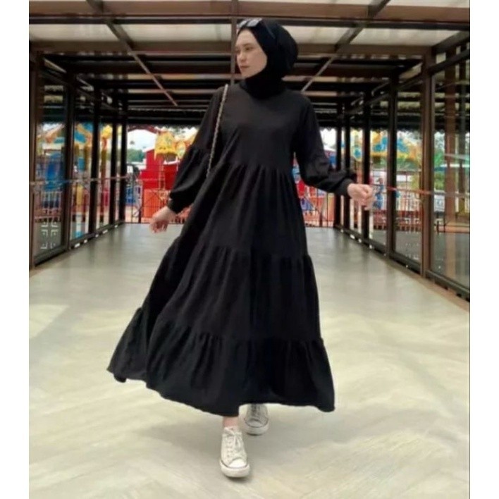 dres rayon rempel 3 premium / gamis rempel 3 / dres terlaris / gamis susun jumbo//BAJU WANITA MODEL 