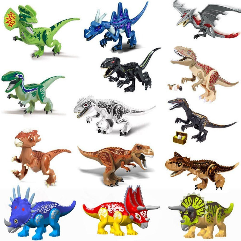 ✨ Mainan Dinosaurus Besar Bricks Tyranosaurus Stegosaurus Triceratops Dilophosaurus Pterosaurus Carnotaurus Blok Bangunan Dinosaurus Berbagai Dinosaurus Tyrannosaurus Rex Pterosaur Ornamen Mainan Balok Bangunan Mini Untuk Anak