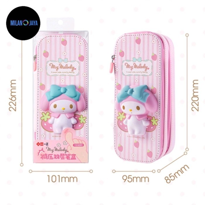 

TERLARIS! Kotak Pensil Squishy Sanrio Ori Cinnamo Kuromi Case Tempat Alat Tulis - Merah Muda