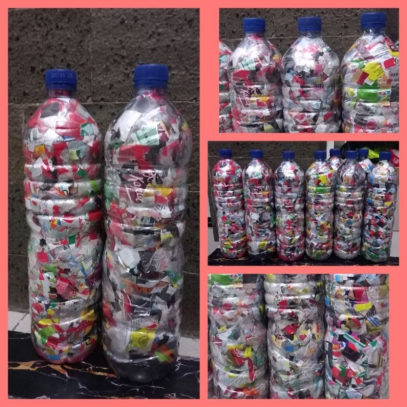 

ready stok siap kirim Ecobrick botol aqua Premium 1,5 liter berat 600gr FREE Bubblewrap