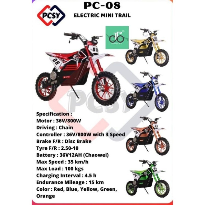 Motor Trail Listrik PC MOTO PC SY PC-08 TERBARU (PC08)