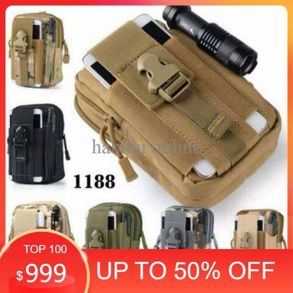 Spesial - TAS PINGGANG TACTICAL PRIA KANVAS DOMPET HP VC