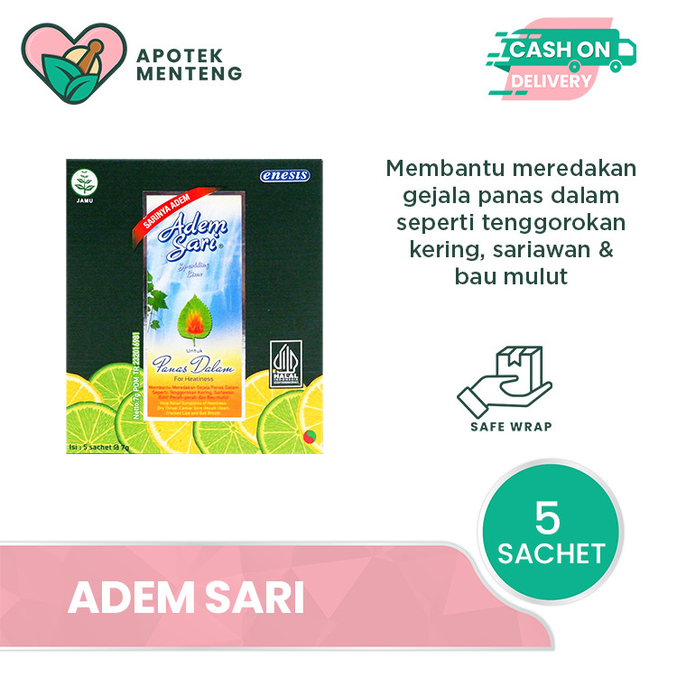 

Adem Sari Dus Isi 5 Sachet - Pereda Panas Dalam, Sakit Tenggorokan