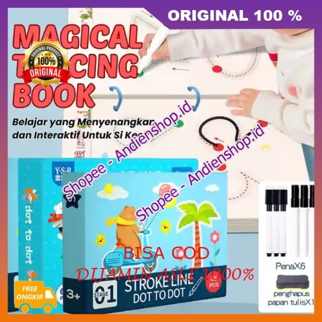 

Magical Tracking Book Magic Workbook Mainan Edukasi Belajar Yang Menyenangkan Dan Interaktif Untuk Si Kecil 100% ASLI