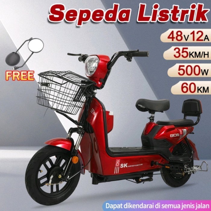 Sepeda Motor Listrik Minimalis Dewasa  - Merah