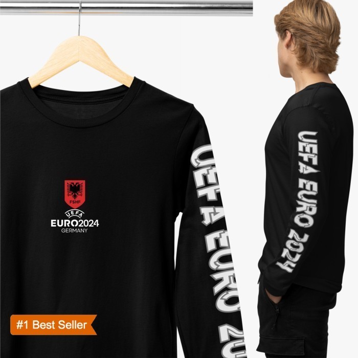 BAJU KAOS JERSEY BOLA LENGAN TANGAN PANJANG  TIMNAS ALBANIA HOME AWAY EURO 2024 INDONESIA - S