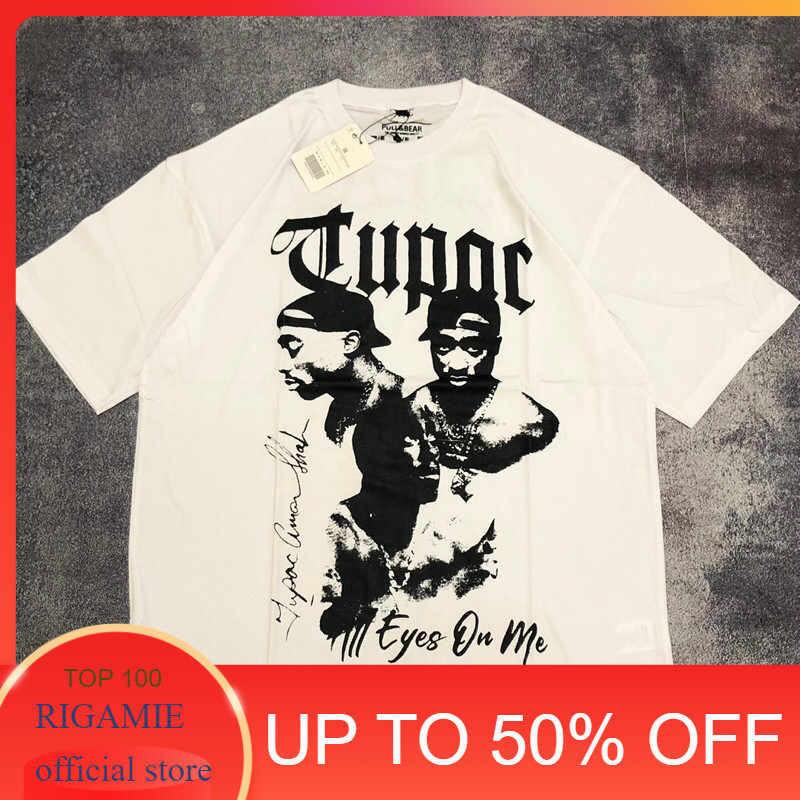 Baju Kaos Pull&Bear Oversize TUPAC All Eyes On Me - T Shirt Band Vintage TUPAC Oversize Kaos Band Ka