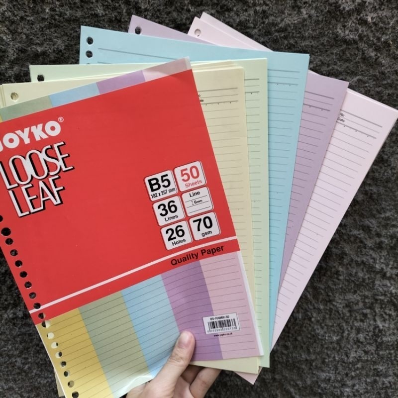 

Kertas binder/ loose leaf WARNA B5 50lembar JOYKO - ABO