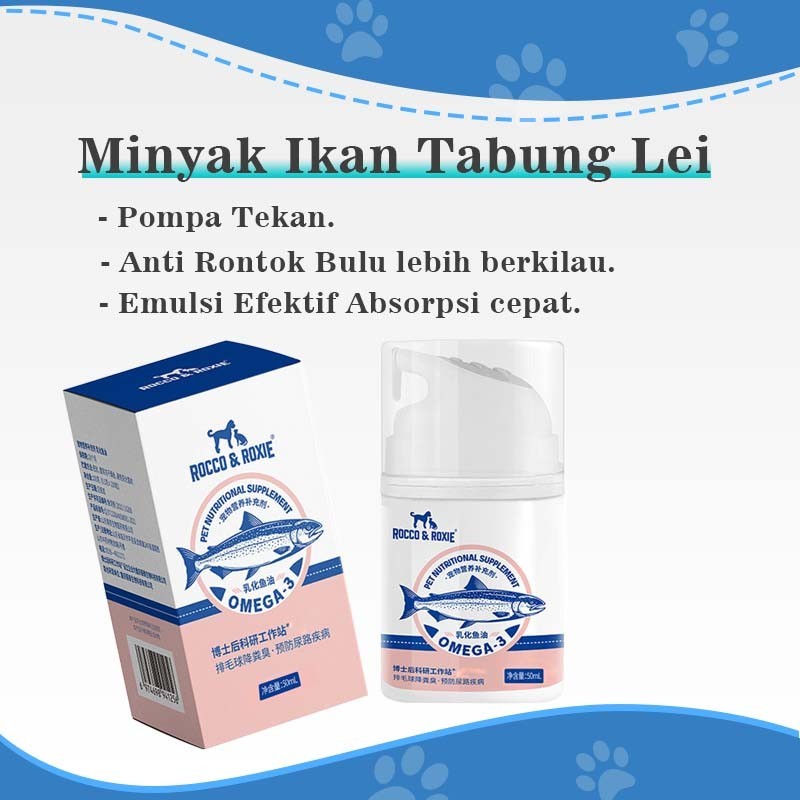 Salmon Oil 50ML Suplemen Minyak Ikan Peliharaan Minyak Ikan Kucing dan Anjing minyak ikan untukhewan