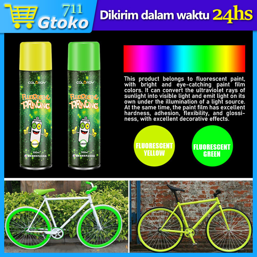 300ml Cat Semprot Glow In The Dark Paint Cat Semprot Ban Sepeda Motor Mobil Cat Lukis Hijau Kucing G