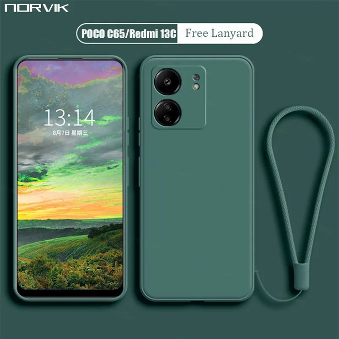 PROMO Case REDMI 13C POCO C65 Baby Skin FREE tali Casing Silicone SQUARE - Hijau, REDMI 13C