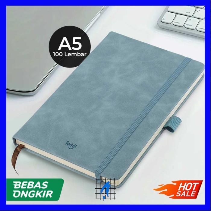 

Buku Catatan Notebook Notepad with Strap + Pen Holder - Hitam, A6