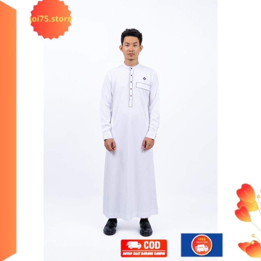 Terlaris ✨ -Hisyam Gamis Thobe Pria Lengan Panjang Ghani