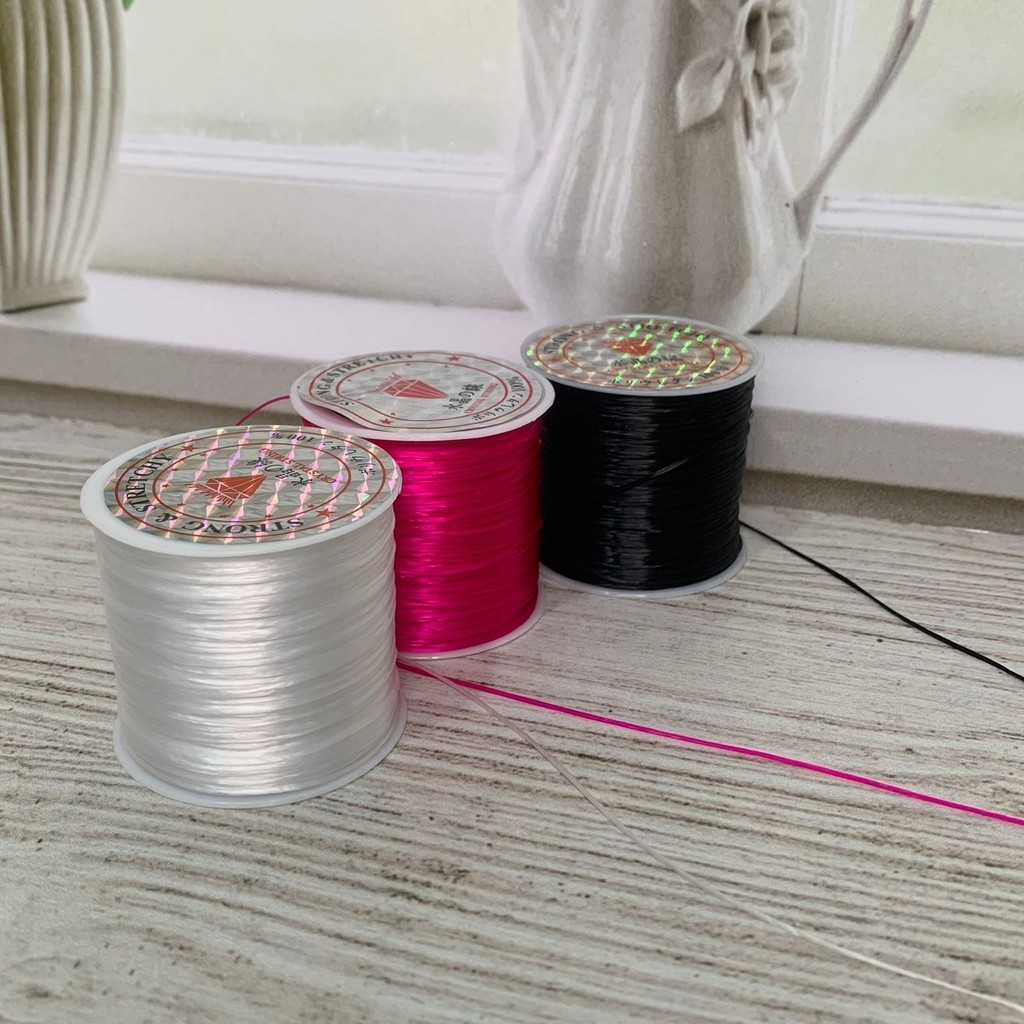 SENAR GELANG tali WARNA WARNI HITAM MERAH PUTIH 50 METER Super Kuat Bahan Craft Kerajinan Membuat ku