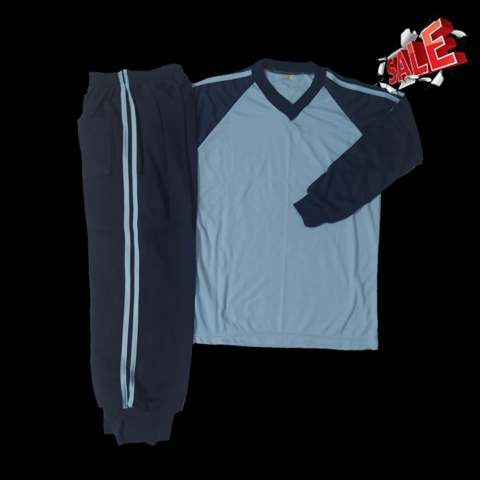 ✨NEW✨ -setelan baju olahraga anak sekolah TK/SD/SMP Biru - XXL (TK)