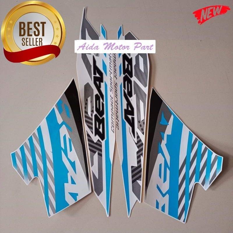 Striping Stiker Polet Decal Polet Lis honda beat fi sporty 2021 putih stiker list motor standar kual