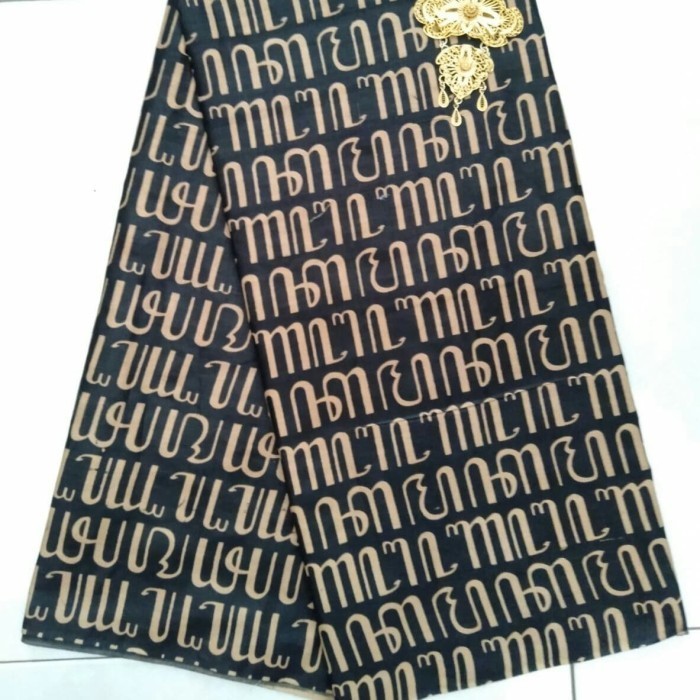 Kain Batik Coklatan Aksara Jawa-Parang-Seno z1