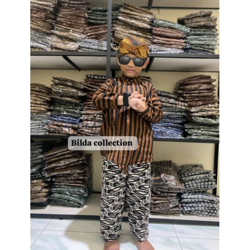LURIK Baju lurik anak laki-laki Baju Surjan adat Ja lurik Surja anak TK dan SDM