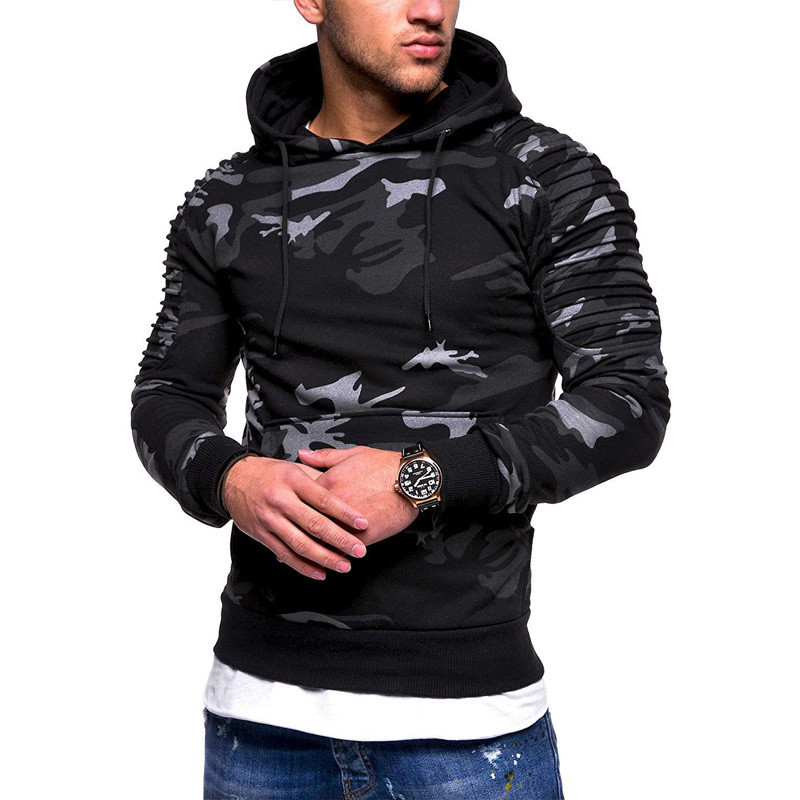 Running Camo Hoodies For Men Winter Gym Sport Sweater Exercise Shirt Workout Casual Hoodies Gymwear 
