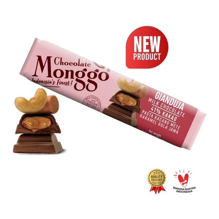 

[[ K23 - BEST SELLER ]] Coffee Praliné & White Cokelat | Chocolate Monggo 40g| Coklat Kopi - Gianduja