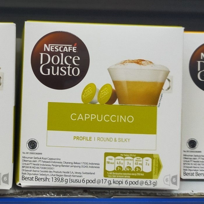 

nescafe dolce gusto capsule cappucino isi 6 kopi 6 susu 139.8gr coffee