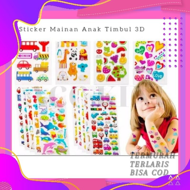 

Acckini - Sticker Mainan Anak / Sticker Anak Timbul / Sticker 3D / Sticker Tempel Anak Perempuan dan Laki Termurah Bisa COD