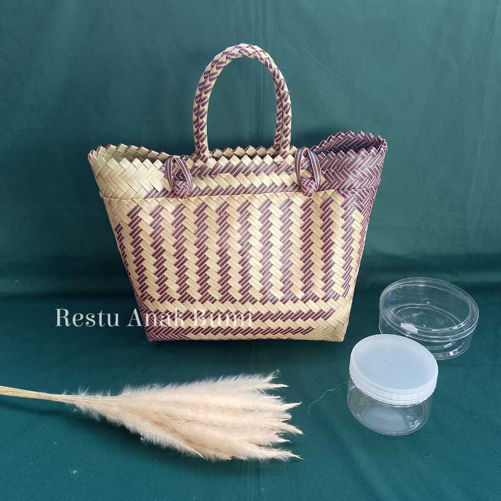 Tas Anyaman Plastik Tali Pendek | Tas Belanja | Tas Pasar | wadah sembako | wadah hampers | wadah ma