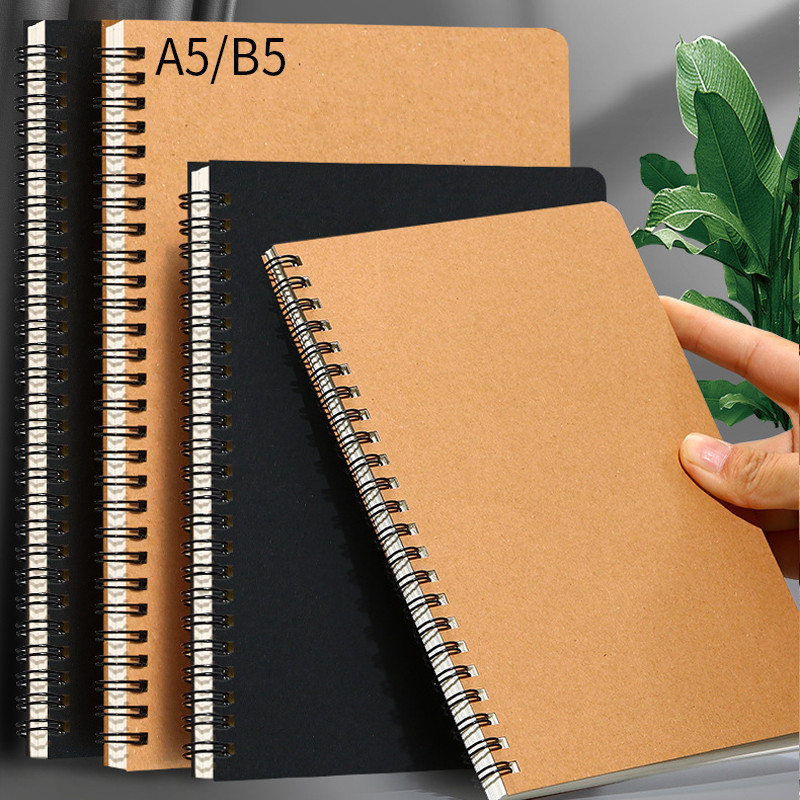 

Note Book A5/B5 Vintage Aesthetic /kertas kraft notebook /Diary Book / (Jilid Spiral)—Hibio Present