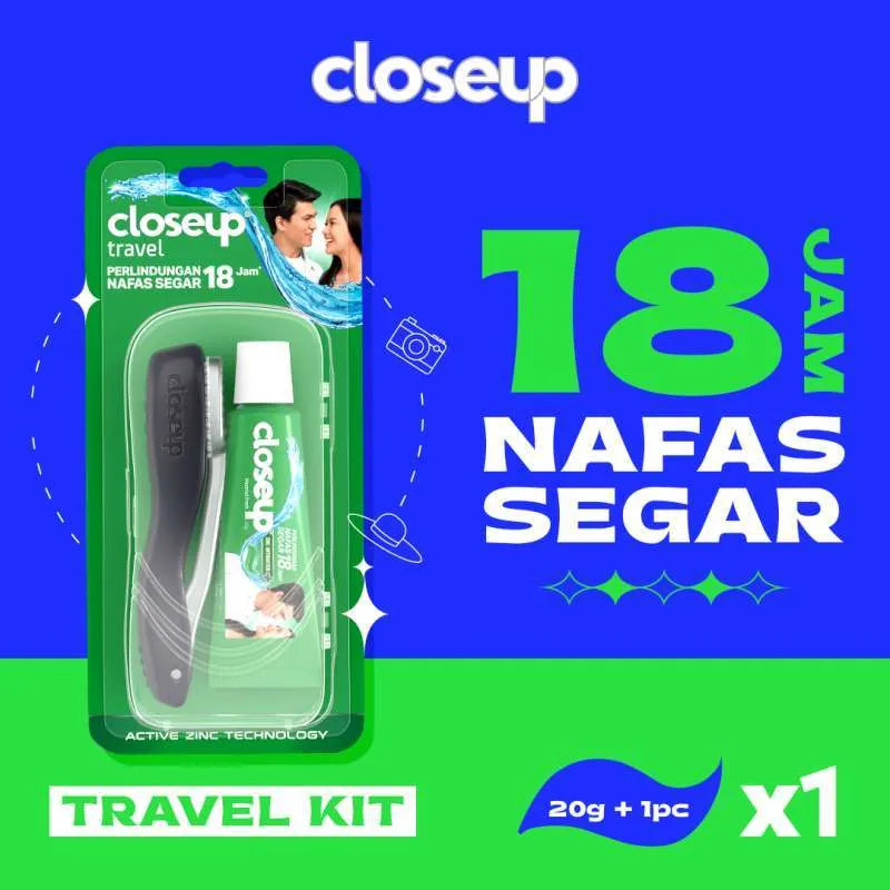 SIKAT GIGI+PASTA GIGI TRAVEL PEPSODENT FORMULA CLOSEUP 64GR