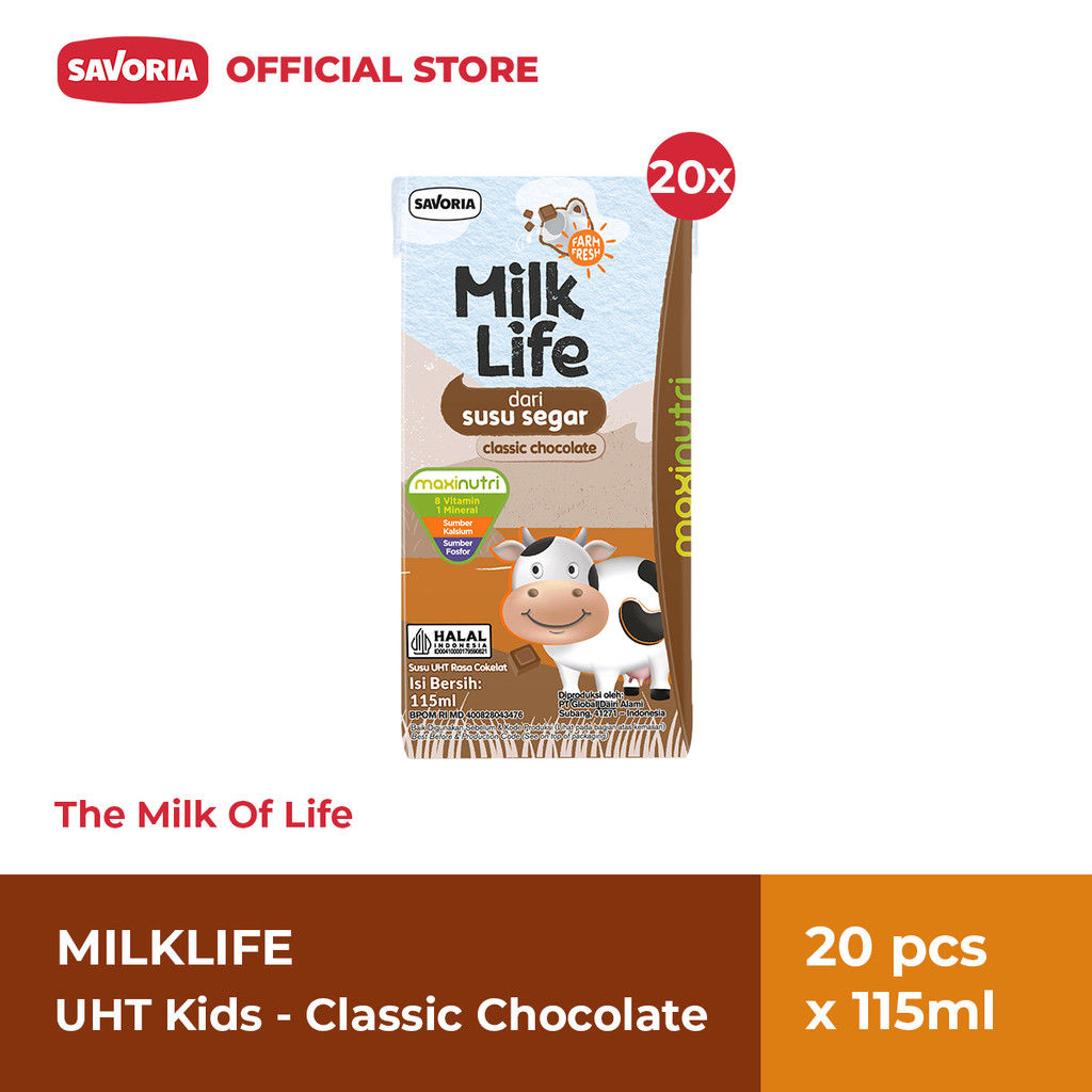 

MilkLife UHT Kids Classic Chocolate Milk - Susu Rasa Coklat 20 Pcs x 115ml