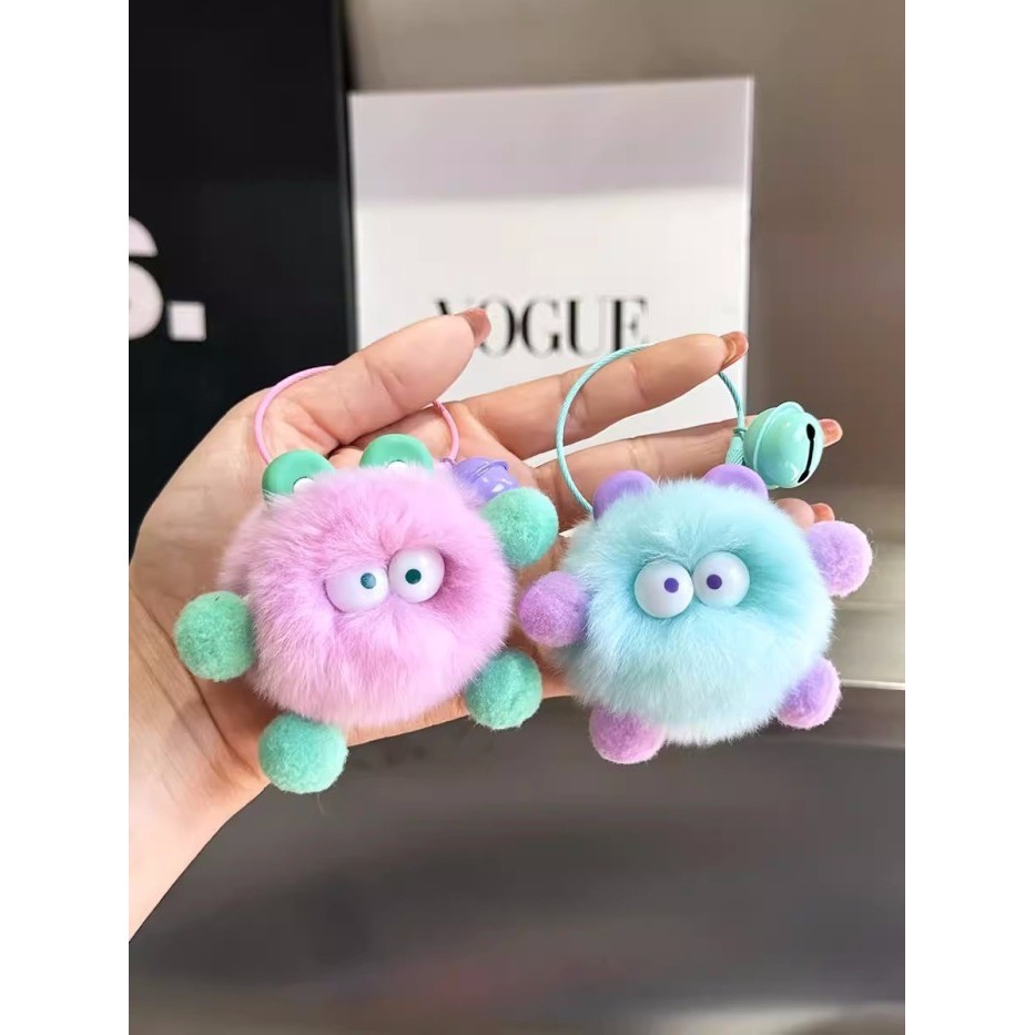Blossom GK65 Gantungan Tas Kunci Boneka Bulu Bell Lucu Bag Keychain Accessories
