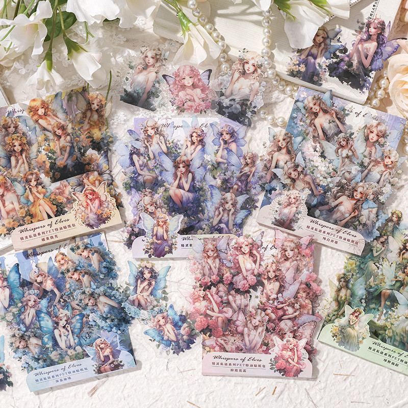 

Yoofun 30pcs/lot Flower Fairy Stickers Pack FLower Spirit Stick Labels Decorative Diary Album Scrapbooking Journal Planner Card