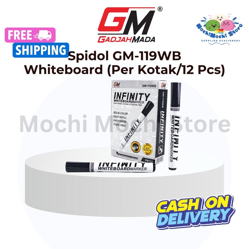 

PER KOTAK/12 PCS Spidol Whiteboard GM-119WB | Spidol Whiteboard Marker | Whiteboard Marker | Spidol Papan Tulis