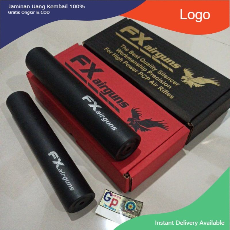 Peredam, silencer FX airguns, od38 panjang 20cm, buat PCP josss
