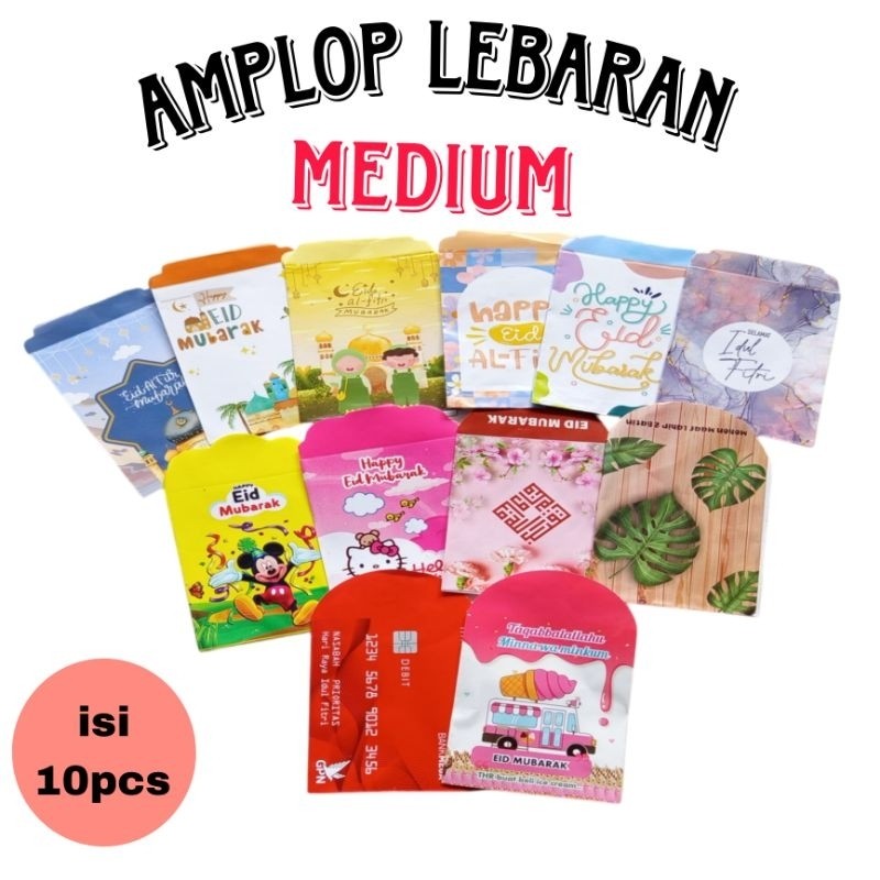 

Amlop Lebaran Medium Eid Mubarak/Amplop Lebaran Medium isi 10pcs Bisa COD