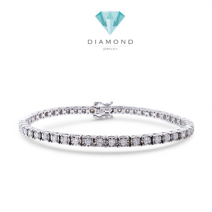 Tennis Diamond square illusion Bracelet 18K / Diamond Jewelry