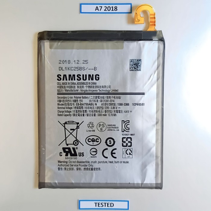 BATERAI BATRAI BATERAY SAMSUNG A7 2018 A750 ORIGINAL COPOTAN