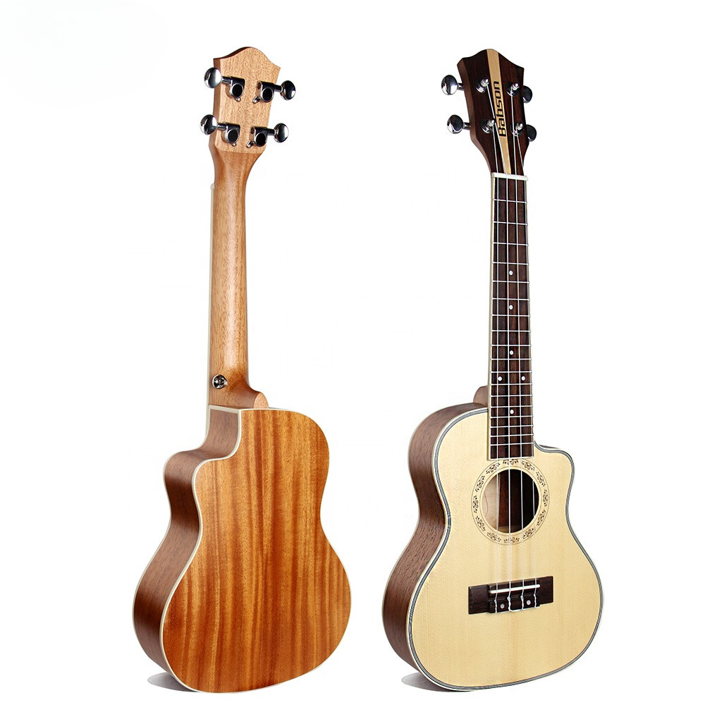 Beginner Concert Ukulele 23 Inch Plywood Spruce Top Mahogany Back Matte Cutaway Ukelele For Kids And