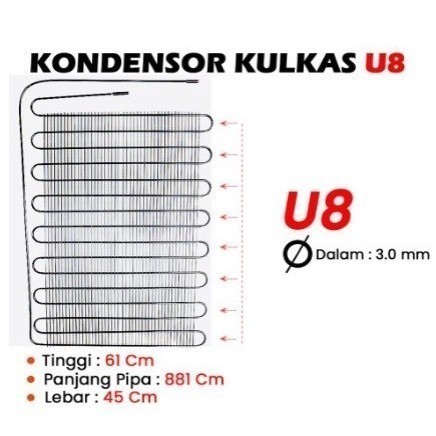 KONDENSOR CONDENSOR KULKAS 8U UNIVERSAL