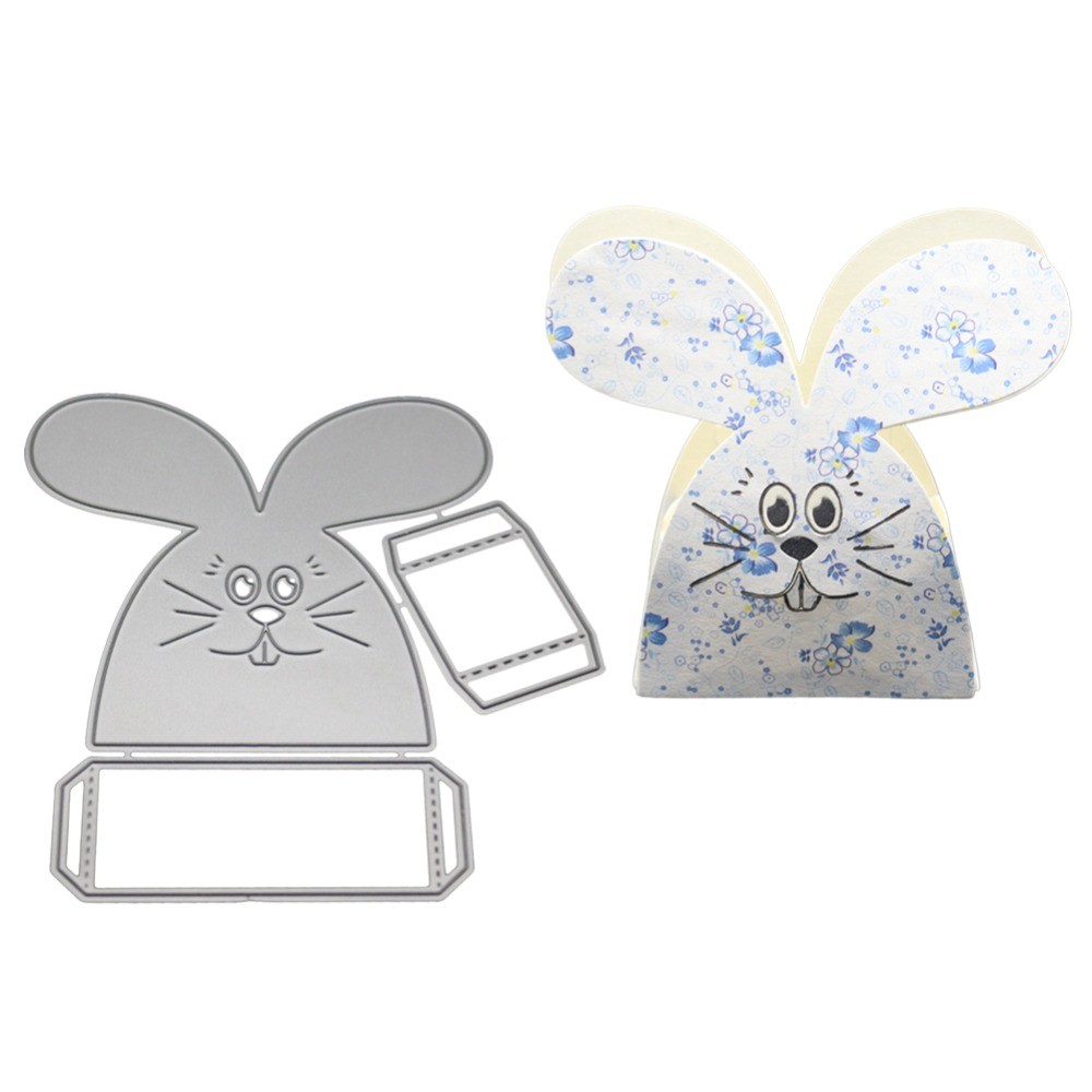 

Cute Rabbit Box Metal Cutting Dies Stencil For DIY Scrapbooking Decorative Paper Cards Making Easter Stamps And Dies