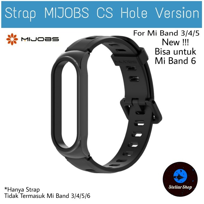 P R O M O Strap Mijobs Metal Tali Silicone for Mi Band 3 4 5 6 - Black