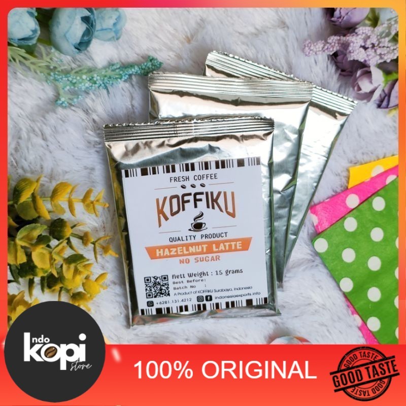 

KOFFIKU Kopi Instan Tanpa Gula HAZELNUT LATTE 150 gram Enak Murah Sugar Free Instant Coffee - Indokopistore