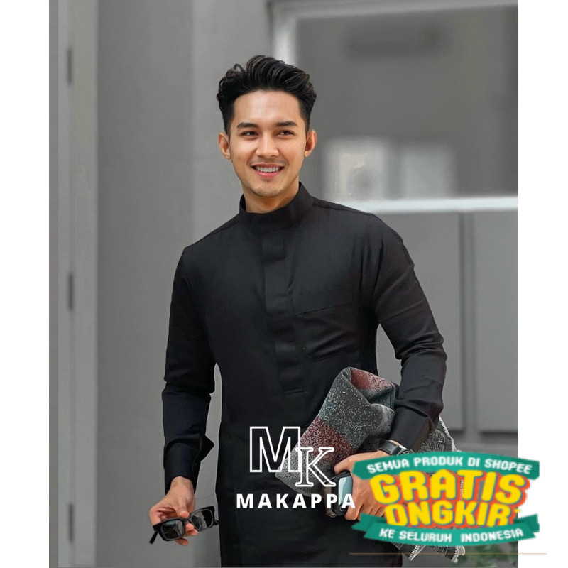 Thobe/Jubah Makappa Model Slimfit Premium/ Hijau sage lumut army ijo