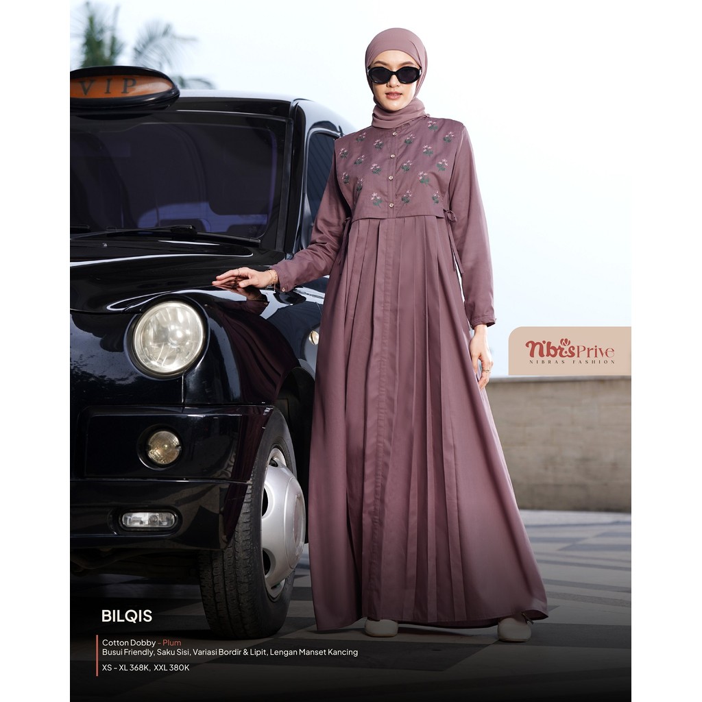 NIBRAS Gamis Bilqis Dress Muslim Simple Kekinian Original