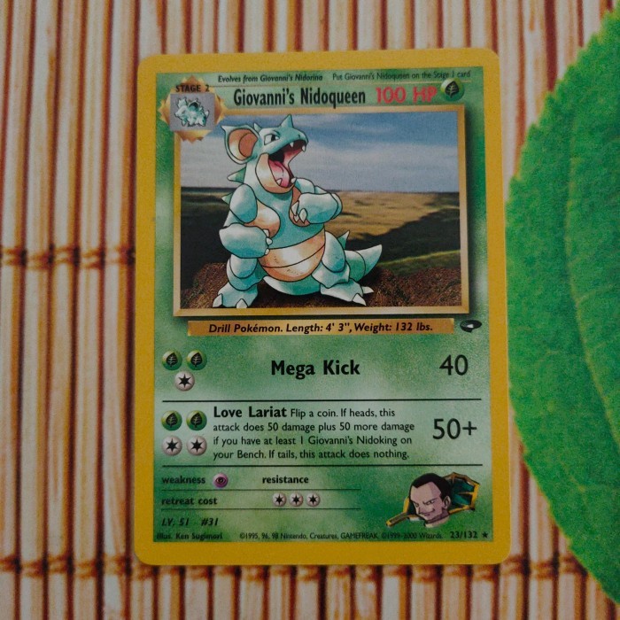 Kartu Pokemon Giovanni's Nidoqueen 23/132, Gym Challenge
